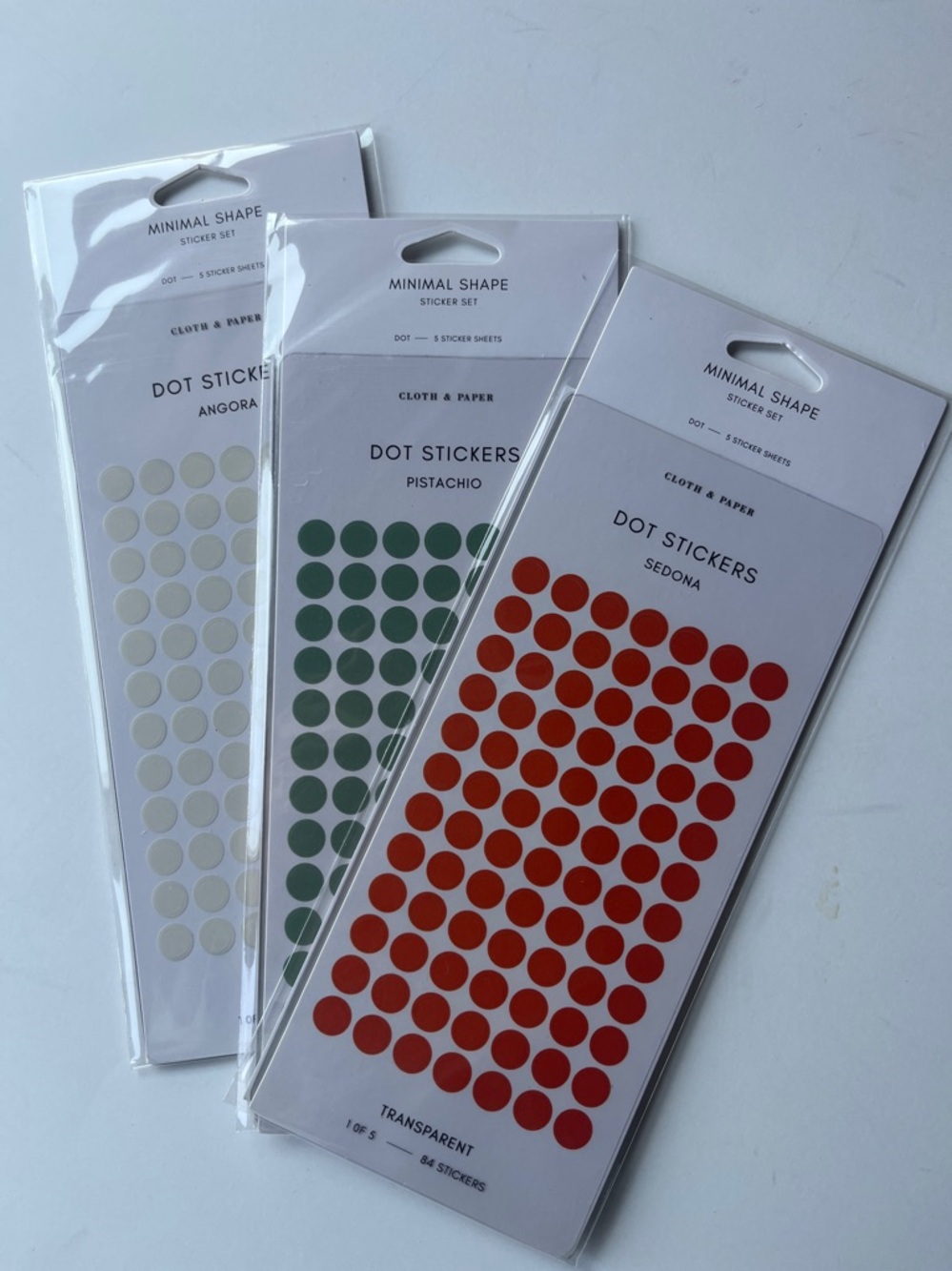 Reserved for @tina325md -Cloth and Paper Dot Sticker Sets - Red, Green, Beige